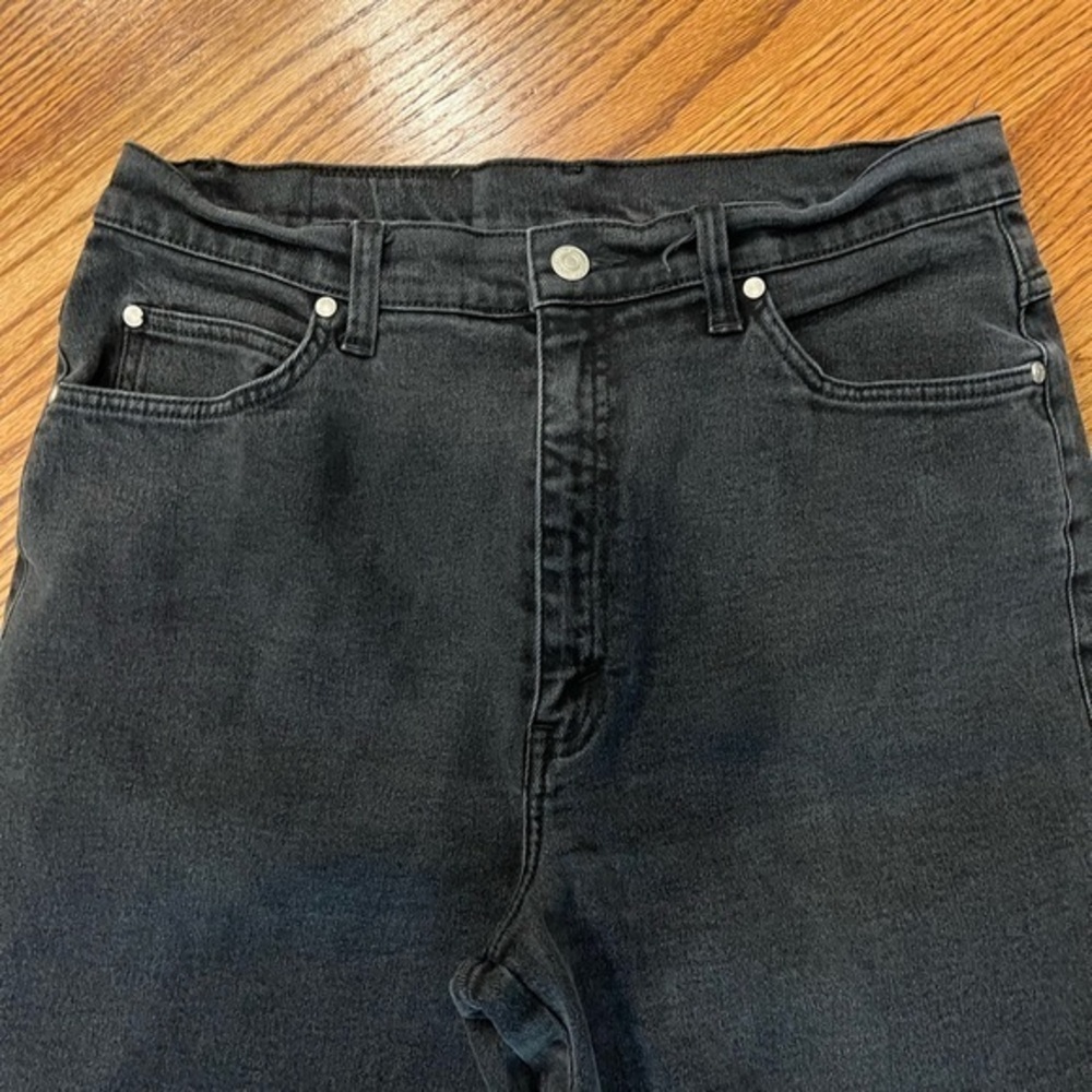 Levi’s 15921 size 14 black W/PL 423 jeans slim fit tapered legs red bat wing